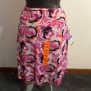 Tranquility Reversible Henna Flower Stretchy skirt, size XXL